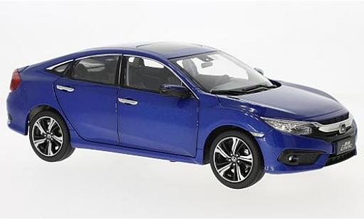 Modelauto Honda Civic Base metallic blauw 2016 1/18 Paudi