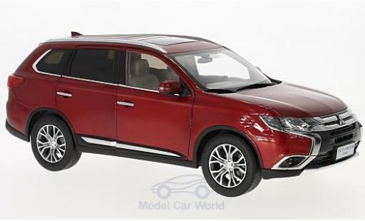 Modelauto Mitsubishi Outlander Base metallic rood 2016 1/18 Paudi