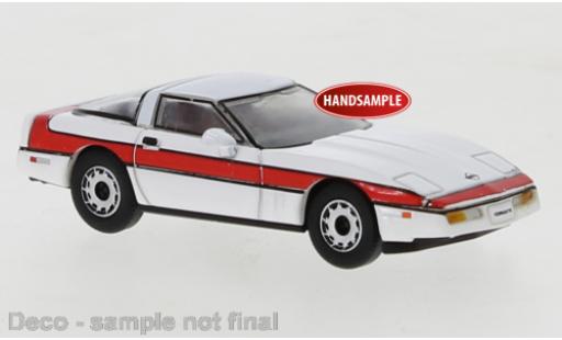 Modelauto Chevrolet Corvette Coupe C4 wit/rood 1984 1/87 PCX87