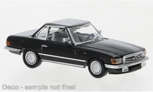 Modelauto Mercedes SL Base (R107) metallic zwart 1985 1/87 PCX87