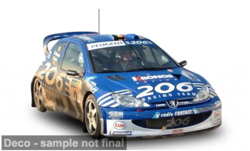Modelauto Peugeot 206 WRC Rally du Condroz 2003 #2 F.Loix/S.Smeets 1/18 Sun Star