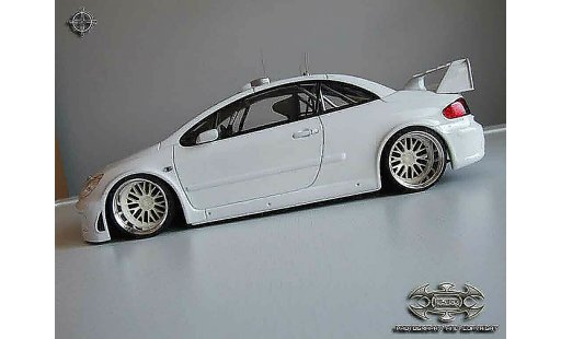 Peugeot 307 WRC 1/18 Autoart plain body wit jantes bbs modelauto
