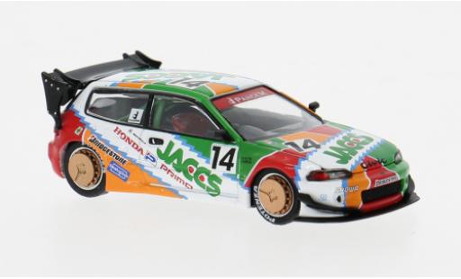 Modelauto Honda Civic Base EG6 v1.5 wit/Dekor 1/64 Pop Race