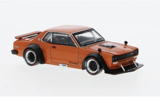 Modelauto Nissan Skyline 2000 GT-R V8 Drift oranje RHD Hakosuka 1/64 Pop Race