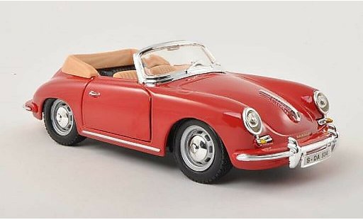 Porsche 356 B B 1/24 Burago Cabriolet rood 1961 modelauto