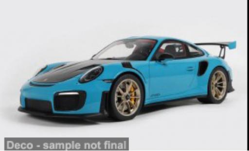 Modelauto Porsche 911 GT2 RS (991.2) blauw/zwart 2018 1/12 GT Spirit