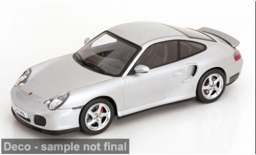 Modelauto Porsche 911 Turbo grijs 2000 1/18 KK Scale