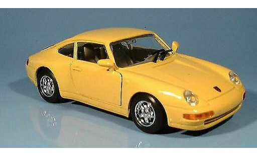 Porsche 911 Carrera 1/24 Motormax geel modelauto