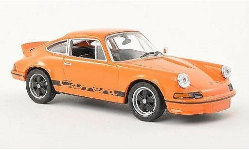 Porsche 911 Carrera 1/43 Welly 2.7 oranje/zwart 1973 modelauto