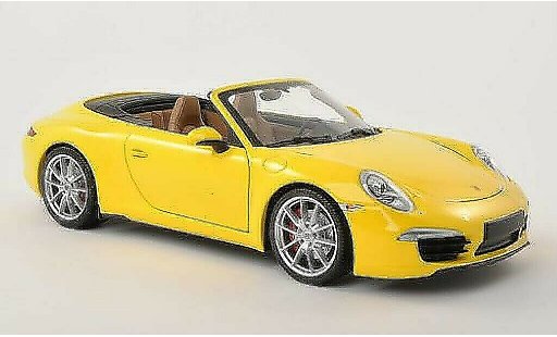 Porsche 911 S 1/18 Minichamps Carrera Cabriolet geel 2011 modelauto