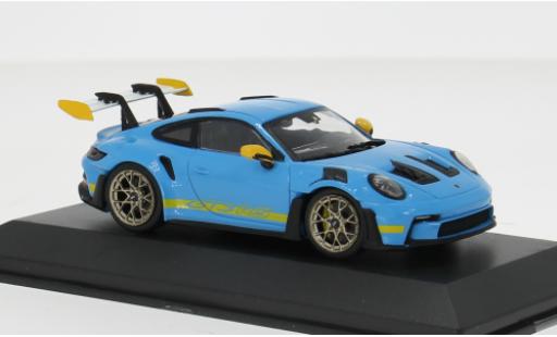 Modelauto Porsche 911 GT3 RS blauw/geel 1/43 Solido
