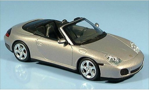 Porsche 911 S 1/43 Minichamps S4 Cabriolet metallic grijs CA 2003 modelauto
