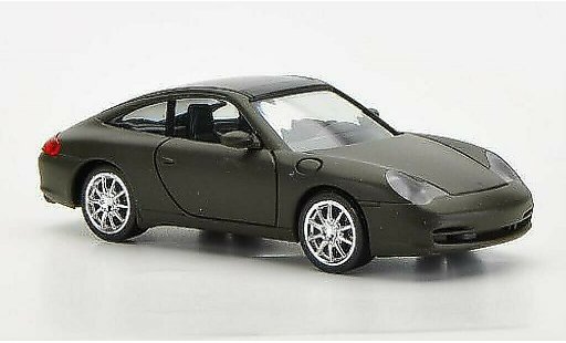Porsche 911 Targa 1/87 Herpa mat olijfgroen met Chromfelgen modelauto
