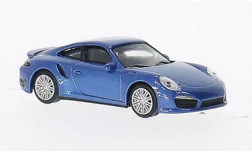 Porsche 911 Turbo 1/64 Schuco blauw modelauto