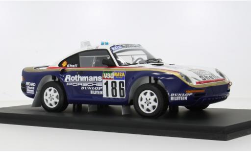Modelauto Porsche 959 Base Rally Paris Dakar 1986 #186 R.Metge/D.Lemoine 1/18 Spark