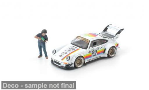 Modelauto Porsche 911 RWB wit/Dekor 1/64 Pop Race