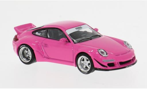 Modelauto Porsche 911 RWB roze 1/64 Pop Race