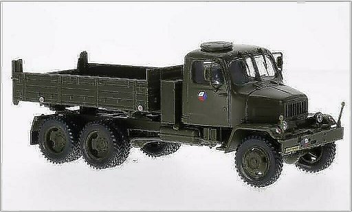 Praga V3S Pritsche 1/43 Abrex laadbak (Tipper Lorry) tschechische Armee mat-groen modelauto