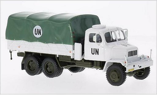 Praga V3S Pritsche 1/43 Abrex laadbak UN wit/groen modelauto