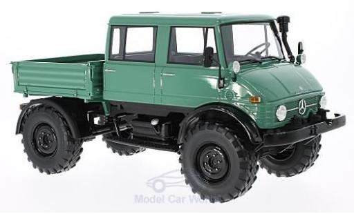 Modelauto Mercedes Unimog 406-425 416 DoKa groen/zwart 1975 1/18 Premium ClassiXXs