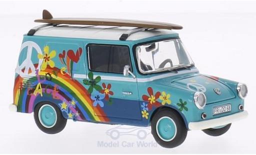 Modelauto Volkswagen Typ 147 Base Fridolin turquoise/wit met Surfboards 1/43 Premium ClassiXXs