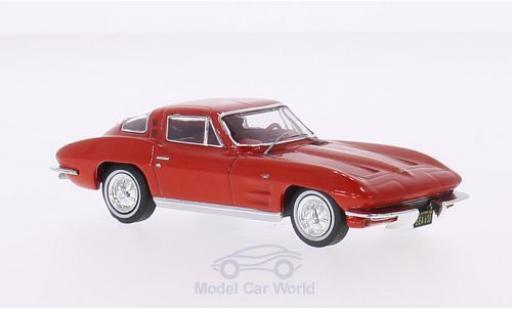 Modelauto Chevrolet Corvette Stingray (C2) Sting Ray rood 1964 1/43 Premium X