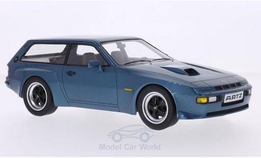 Modelauto Porsche 924 1981 Turbo Stationwagen Artz metallic blauw 1/18 Premium X