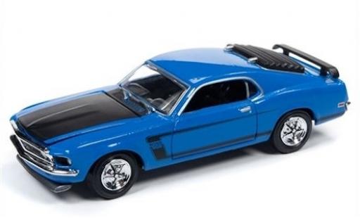 Modelauto Ford Mustang Boss 302 blauw/mat-zwart 1969 1/64 Racing Champions