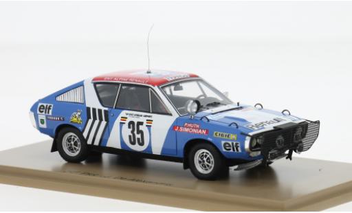 Modelauto Renault 17 Base Rally East African Safari 1975 #35 J.F.Piot/J.De Alexandris 1/43 Spark