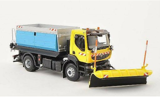 Renault Kerax Base 1/43 Norev geel Streufahrzeug met Schneepflug 2008 modelauto