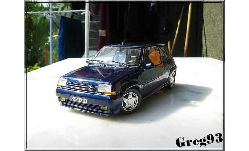 Renault 5 Phase 2 1/18 Norev GT Turbo blauw lagon 2 modelauto