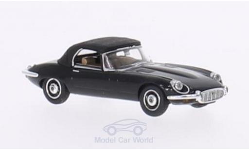 Modelauto Jaguar E-Type Roadster zwart 1971 kap gesloten zonder Vitrine 1/87 Ricko