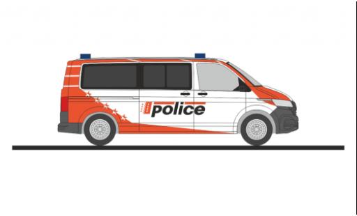 Modelauto Volkswagen T6 T6.1 .1 bus politie Wallis (CH) 1/87 Rietze