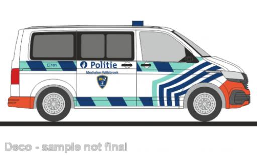 Modelauto Volkswagen T6 T6.1 .1 bus Politie Mechelen (BE) 1/87 Rietze
