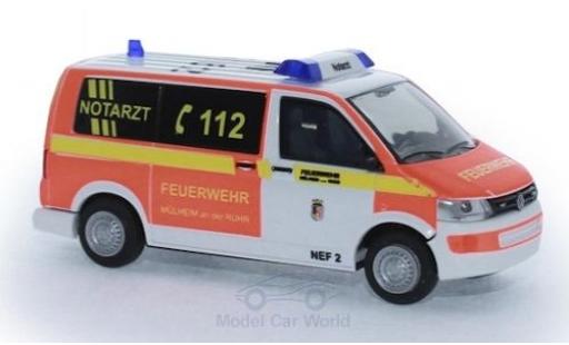 Modelauto Volkswagen T5 Base Notarzt Brandweer M&Atilde;&frac14;hlheim/Ruhr 1/87 Rietze