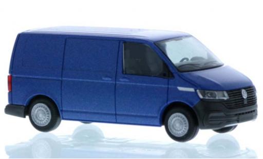 Modelauto Volkswagen T6 T6.1 .1 bestelwagen metallic blauw court- empattement 1/87 Rietze