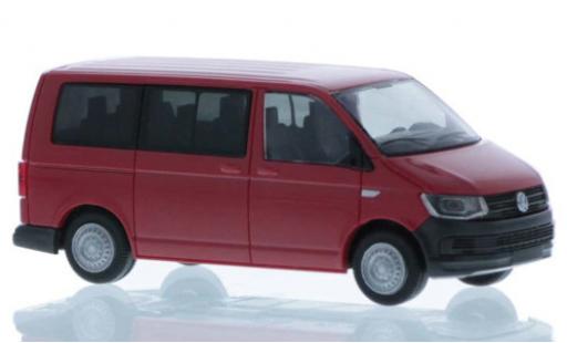 Modelauto Volkswagen T6 T6 Bus rood court- empattement 1/87 Rietze