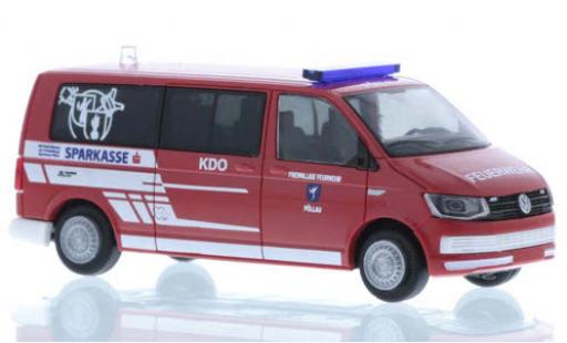 Modelauto Volkswagen T6 T6 Brandweer P&Atilde;&para;llau (AT) plus long empattement 1/87 Rietze