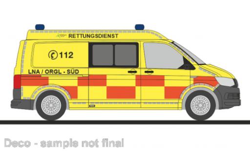 Modelauto Volkswagen T6 T6 Halbbus Rettungsdienst St&Atilde;&curren;dte Region Aachen 1/87 Rietze