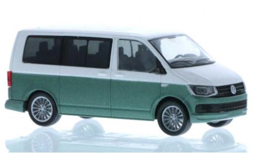 Modelauto Volkswagen T6 T6 wit/groen court- empattement 1/87 Rietze