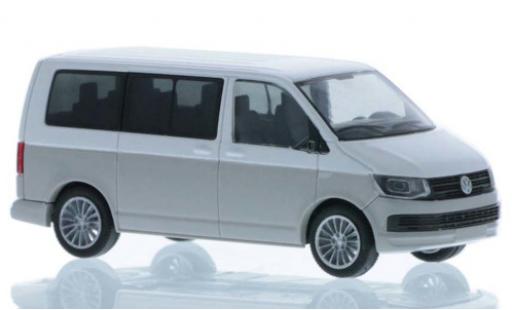 Modelauto Volkswagen T6 T6 wit/grijs court- empattement 1/87 Rietze