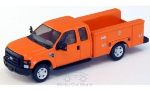 Modelauto Ford F-350 XLT Super Cab Utility Truck oranje 2008 1/87 River Point