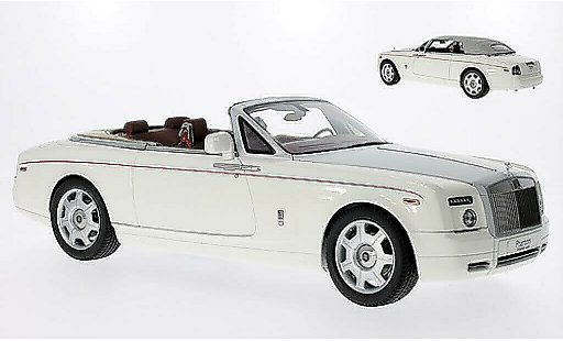 Rolls Royce Phantom Drophead Coupe 1/18 Kyosho wit/mat-grijs met rotem Zierstrepen LHD modelauto
