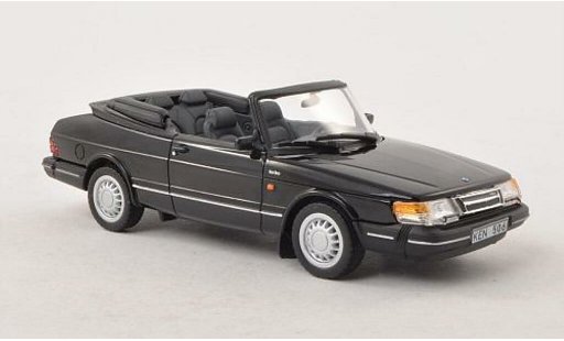 Saab 900 Turbo 1/43 Norev Cabriolet zwart 1991 modelauto