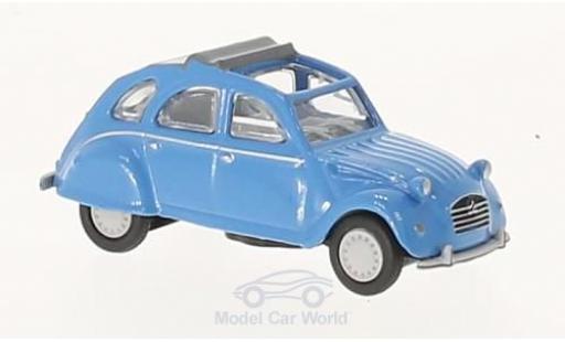 Modelauto Citroen 2 CV Berline blauw met ge&Atilde;&para;ffnetem kap 1/87 Schuco