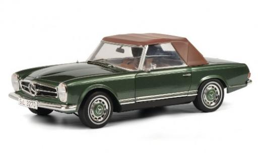 Modelauto Mercedes 280 Base SL (W113) metallic groen met abnehmbarem Softtop 1/18 Schuco