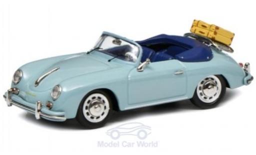 Modelauto Porsche 356 A A A Cabriolet blauw met Gep&Atilde;&curren;ck 1/43 Schuco