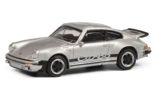 Modelauto Porsche 911 Turbo 3.0 grijs/Dekor 1/64 Schuco