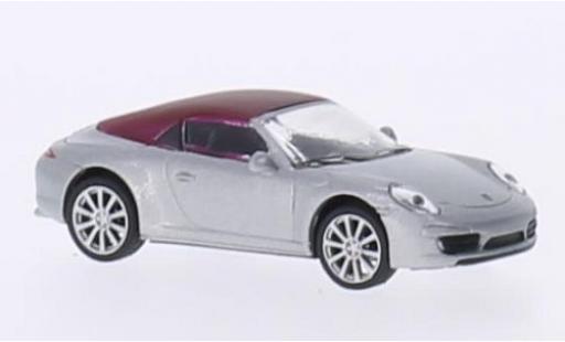 Modelauto Porsche 911 S Carrera Cabriolet grijs/mat-rood 1/87 Schuco