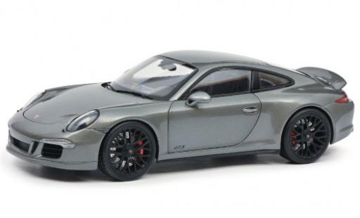 Modelauto Porsche 911 GTS Carrera (.1) metallic grijs 2014 1/18 Schuco